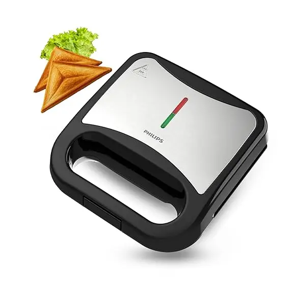 Philips HD3000/80 IN SANDWICH MAKER TOAST | XL size | Black with Metallic Finish | Non Stick Plate | UHD Technology | Easy Locking